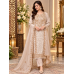 Champagne Pearl Self Jacquard Cutdana Unstitched Suit Set