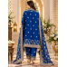 Royal Sapphire Banarsi Dola Silk Embroidered Unstitched Suit Set