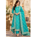 Turquoise Zariya Dola Silk Unstitched Suit Set Turquoise Zariya Dola Silk Unstitched Suit Set