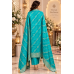 Turquoise Zariya Dola Silk Unstitched Suit Set Turquoise Zariya Dola Silk Unstitched Suit Set