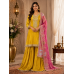 Mustard Gold Opada Silk Stitched Farshi Salwar Suit with Fuchsia Woven Dupatta Mustard Gold Opada Silk Stitched Farshi Salwar Suit with Fuchsia Woven Dupatta