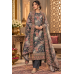 Royal Charcoal Paisley Embroidered Crape Unstitched Suit Set