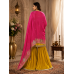 Mustard Gold Opada Silk Stitched Farshi Salwar Suit with Fuchsia Woven Dupatta Mustard Gold Opada Silk Stitched Farshi Salwar Suit with Fuchsia Woven Dupatta