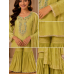 Pista Lime Shimmer Organza Sharara Suit Pista Lime Shimmer Organza Sharara Suit