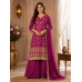 Royal Magenta Banarsi Silk Gotta Work Stitched Palazzo Suit Royal Magenta Banarsi Silk Gotta Work Stitched Palazzo Suit