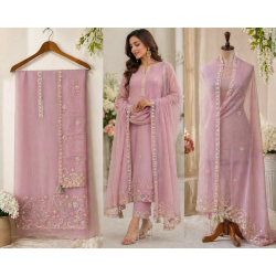 Veeran Fashions Lavender Pink Shimmer Crush Embroidered Unstitched Suit Set Veeran Fashions Lavender Pink Shimmer Crush Embroidered Unstitched Suit Set