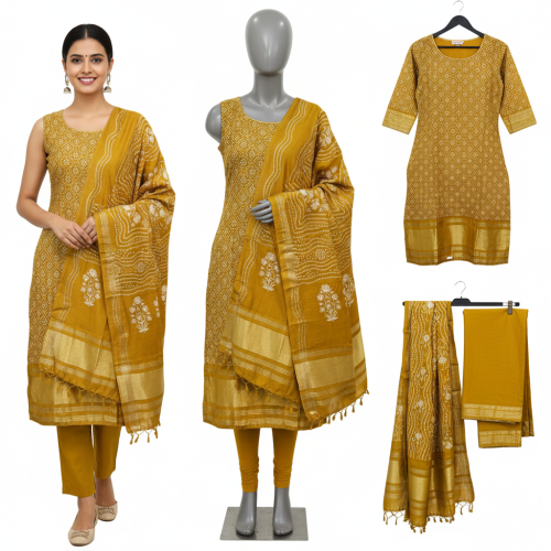 Golden Bandhni Cotton Heritage Set Golden Bandhni Cotton Heritage Set