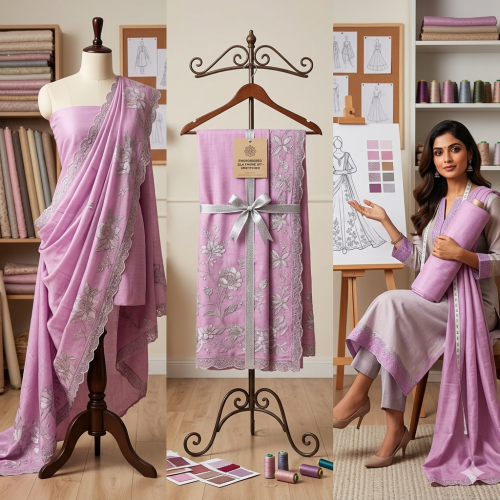 Rosy Grace Unstitched Cotton Ensemble Rosy Grace Unstitched Cotton Ensemble