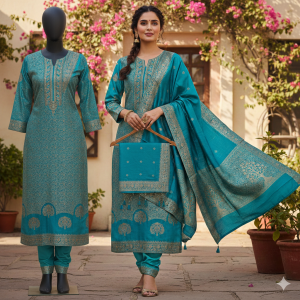 Ferozi Royal Silk Ensemble
