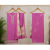 Veeran Fashions Magenta Pink Floral Cotton Unstitched Suit Set