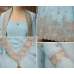 Sky Blue Floral Embroidered Crape Boutique Unstitched Suit Set Sky Blue Floral Embroidered Crape Boutique Unstitched Suit Set