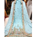 Sky Blue Floral Embroidered Crape Boutique Unstitched Suit Set Sky Blue Floral Embroidered Crape Boutique Unstitched Suit Set