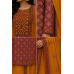Mustard Ethnic Print Unstitched Cotton Suit with Thread Work Dupatta Mustard Ethnic Print Unstitched Cotton Suit with Thread Work Dupatta