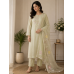 Ivory Crush Silk Boutique Unstitched Suit with Heavy Banarasi Dupatta Ivory Crush Silk Boutique Unstitched Suit with Heavy Banarasi Dupatta