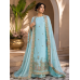 Sky Blue Floral Embroidered Crape Boutique Unstitched Suit Set Sky Blue Floral Embroidered Crape Boutique Unstitched Suit Set