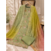 Sage Green Floral Embroidered Organza Boutique Unstitched Suit Sage Green Floral Embroidered Organza Boutique Unstitched Suit
