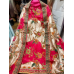 Royal Red and Cream Embroidered Crape Boutique Unstitched Suit Set Royal Red and Cream Embroidered Crape Boutique Unstitched Suit Set