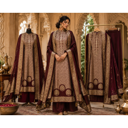 Deep Wine Jacquard Unstitched Luxury Boutique Suit Set with Banarasi Designer Dupatta Deep Wine Jacquard Unstitched Luxury Boutique Suit Set with Banarasi Designer Dupatta