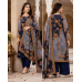 Royal Navy Blue and Slate Gray Floral Printed Crape Boutique Unstitched Suit Set Royal Navy Blue and Slate Gray Floral Printed Crape Boutique Unstitched Suit Set