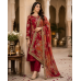 Rust & Cream Paneled Crape Boutique Unstitched Suit Set Rust & Cream Paneled Crape Boutique Unstitched Suit Set