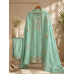 Pastel Mint Green Mal Cotton Unstitched Boutique Suit Set with Cutwork Details