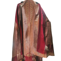 Wine Red Banarasi Brocade Suit