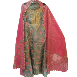 Grey and Pink Floral Suit Set