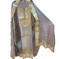 Lavender Grey Embroidered Suit Set