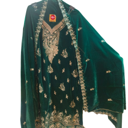 Deep Green Velvet Suit Set