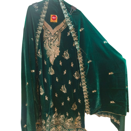 Deep Green Velvet Suit Set