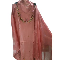 Floral Embroidered Chinon/Georgette Salwar Suit